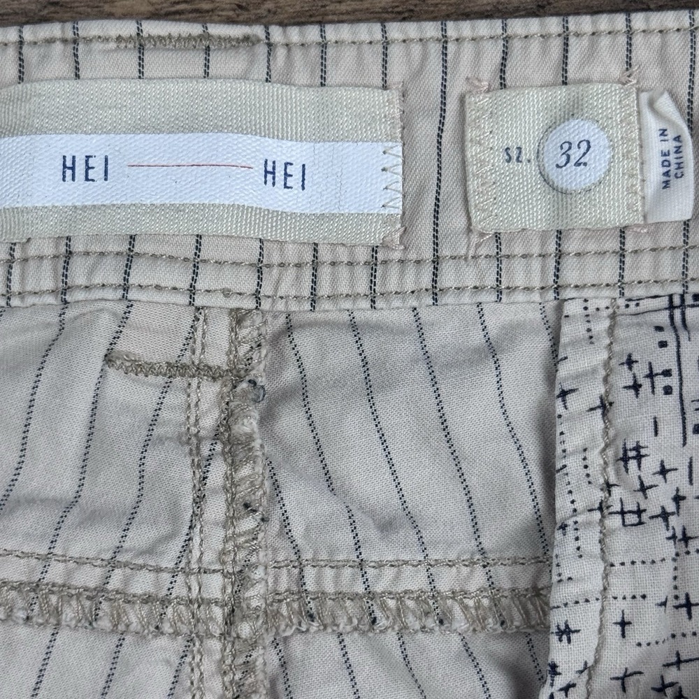 Anthropologie HEI HEI Women Beachwalk Trouser Pants Size 32 Cream Striped Casual - Picture 4 of 9